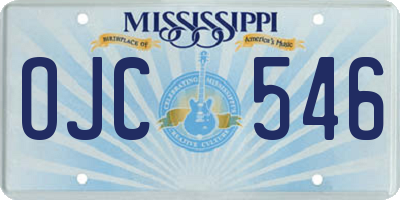 MS license plate OJC546