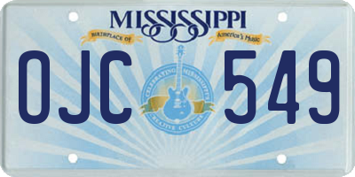 MS license plate OJC549
