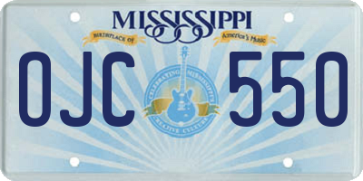 MS license plate OJC550