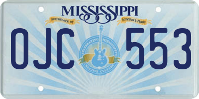MS license plate OJC553