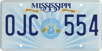 MS license plate OJC554