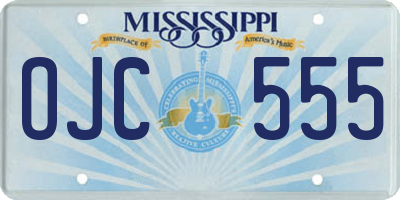 MS license plate OJC555