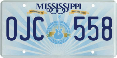 MS license plate OJC558