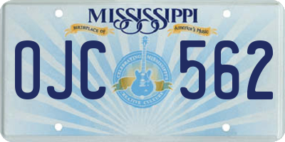MS license plate OJC562