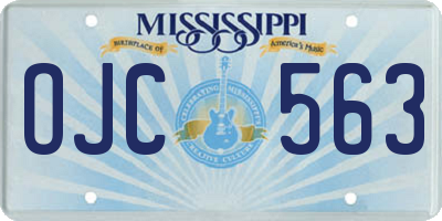 MS license plate OJC563