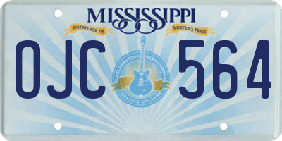 MS license plate OJC564