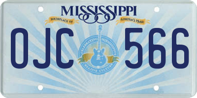 MS license plate OJC566