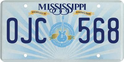 MS license plate OJC568