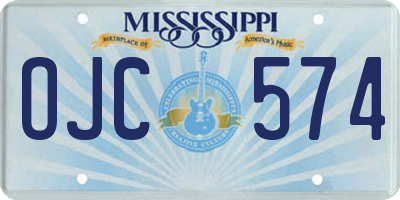 MS license plate OJC574
