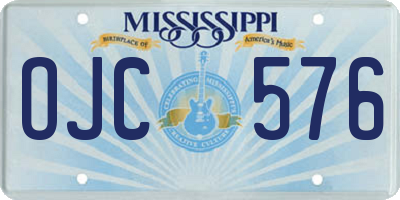 MS license plate OJC576