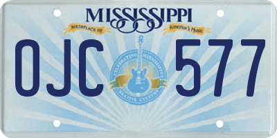MS license plate OJC577