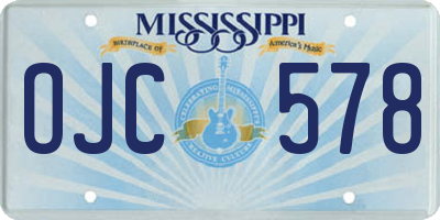 MS license plate OJC578