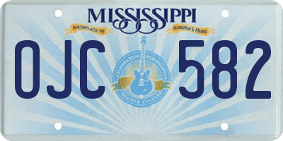 MS license plate OJC582