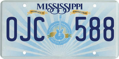 MS license plate OJC588