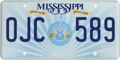 MS license plate OJC589