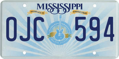 MS license plate OJC594