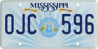 MS license plate OJC596
