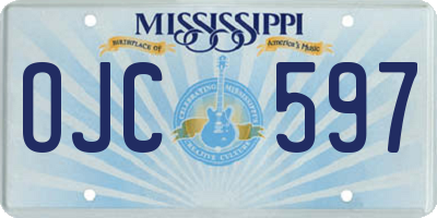 MS license plate OJC597