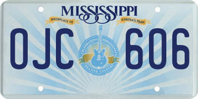 MS license plate OJC606