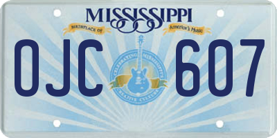 MS license plate OJC607