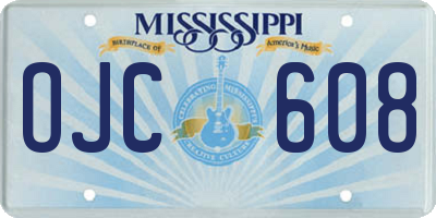 MS license plate OJC608