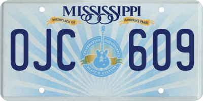 MS license plate OJC609