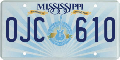 MS license plate OJC610