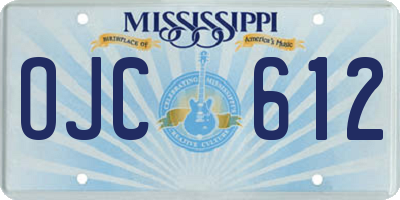 MS license plate OJC612