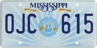 MS license plate OJC615