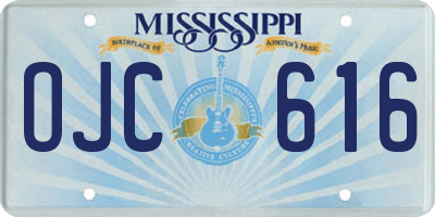MS license plate OJC616