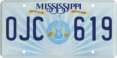 MS license plate OJC619