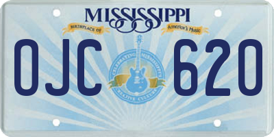 MS license plate OJC620