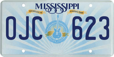 MS license plate OJC623