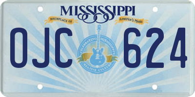 MS license plate OJC624