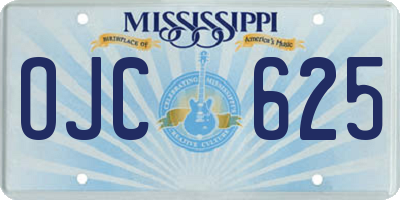 MS license plate OJC625