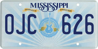 MS license plate OJC626