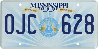 MS license plate OJC628