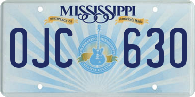 MS license plate OJC630