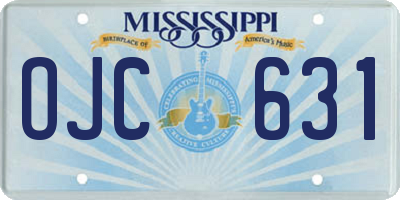 MS license plate OJC631