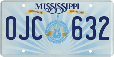 MS license plate OJC632
