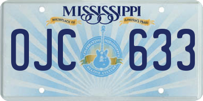 MS license plate OJC633