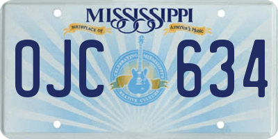 MS license plate OJC634