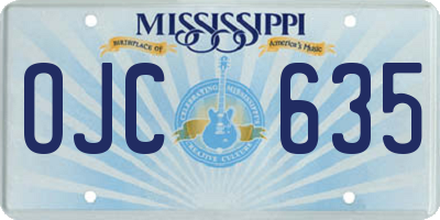 MS license plate OJC635