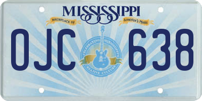 MS license plate OJC638