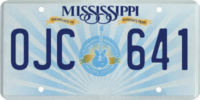 MS license plate OJC641