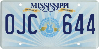 MS license plate OJC644
