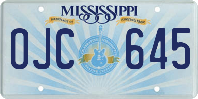 MS license plate OJC645