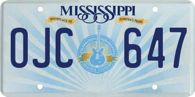 MS license plate OJC647