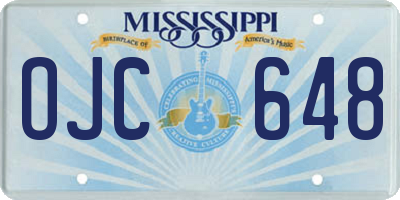 MS license plate OJC648
