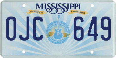 MS license plate OJC649